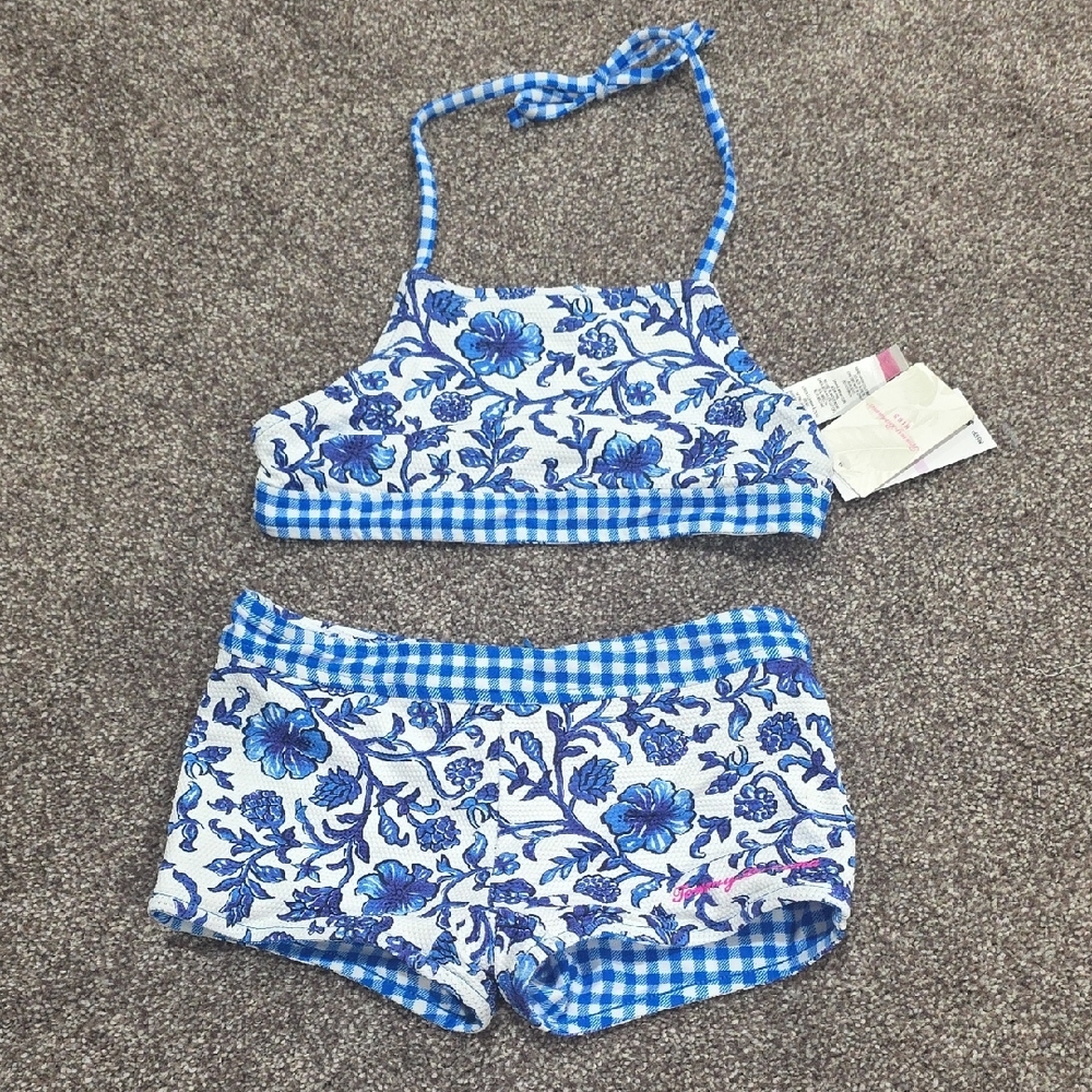 Tommy Bahama Reversable Blue and White Two Piece Set with Floral Print - Picture 2 of 5